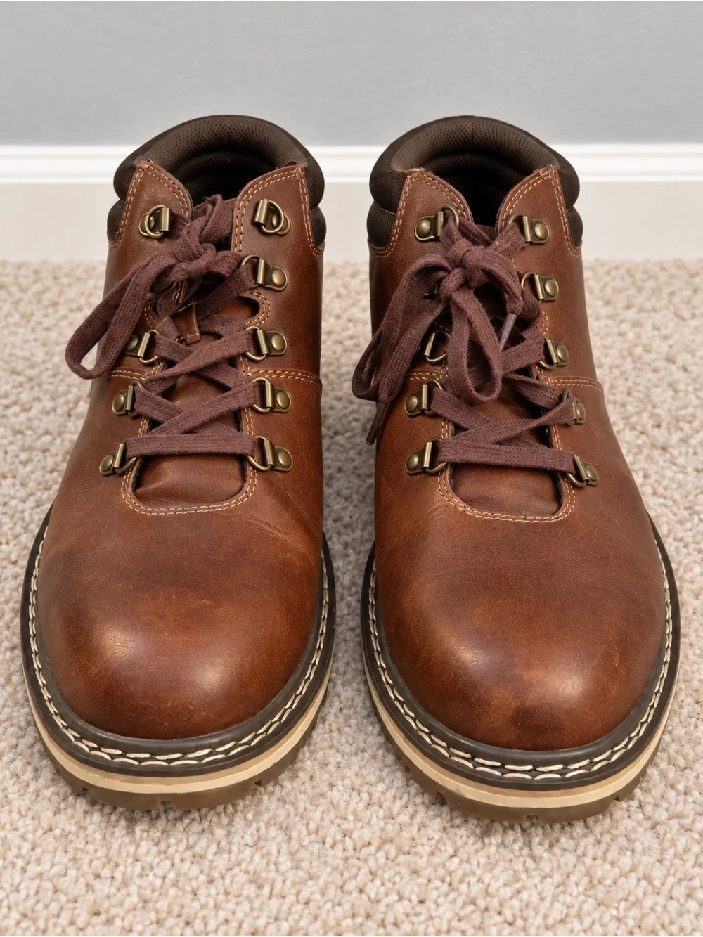 Sonoma Brown Leather Lace-Up Men's Boots